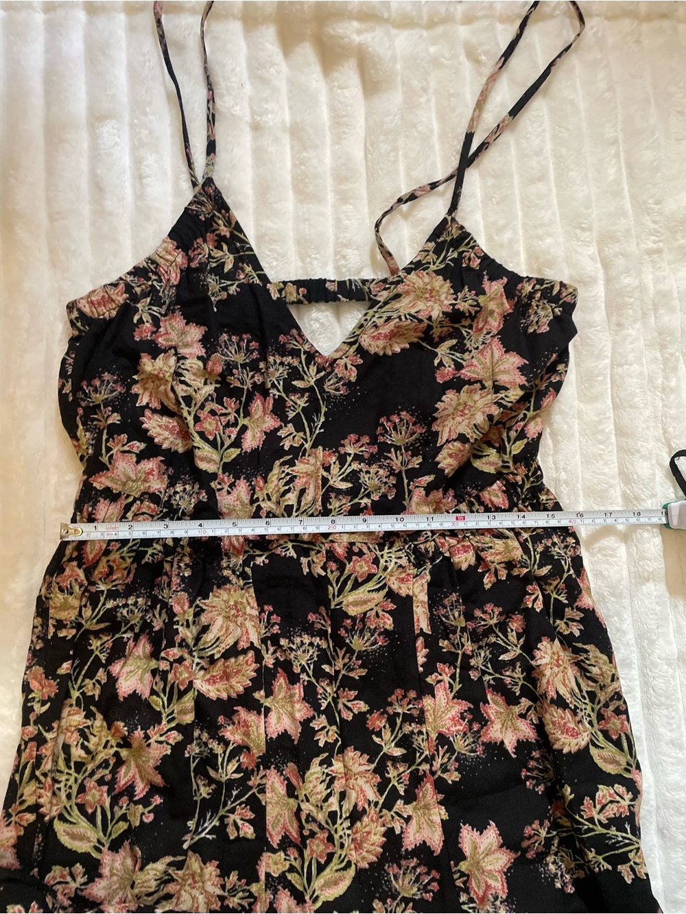 Free People Black Floral Wide-Leg Spaghetti-Strap Jumpsuit - Picture 6 of 15